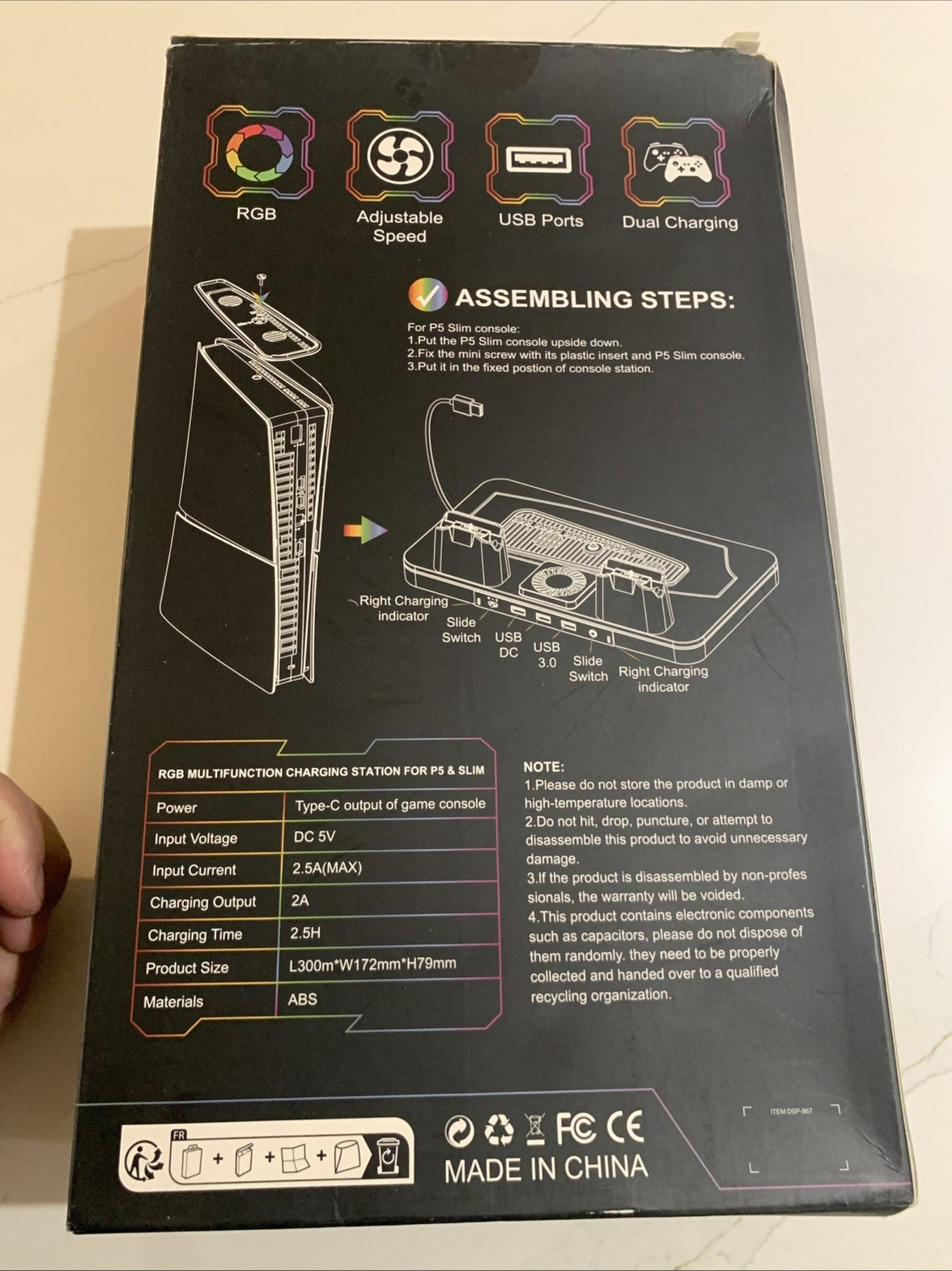 RGB Mutifunction Charging Station w/ Cooling Fan, for PS5 & Slim3