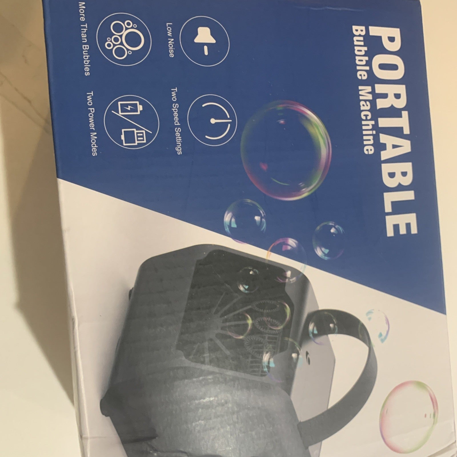Portable Bubble Machine White Open Box5