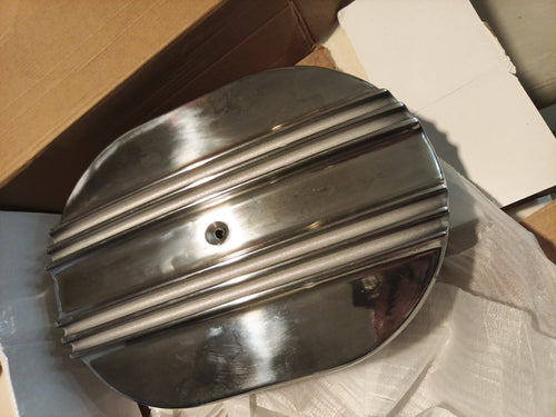 Air Cleaner 12 Inch Oval Half Finned Aluminium + Element Suit 4 Barrel Hot Rod