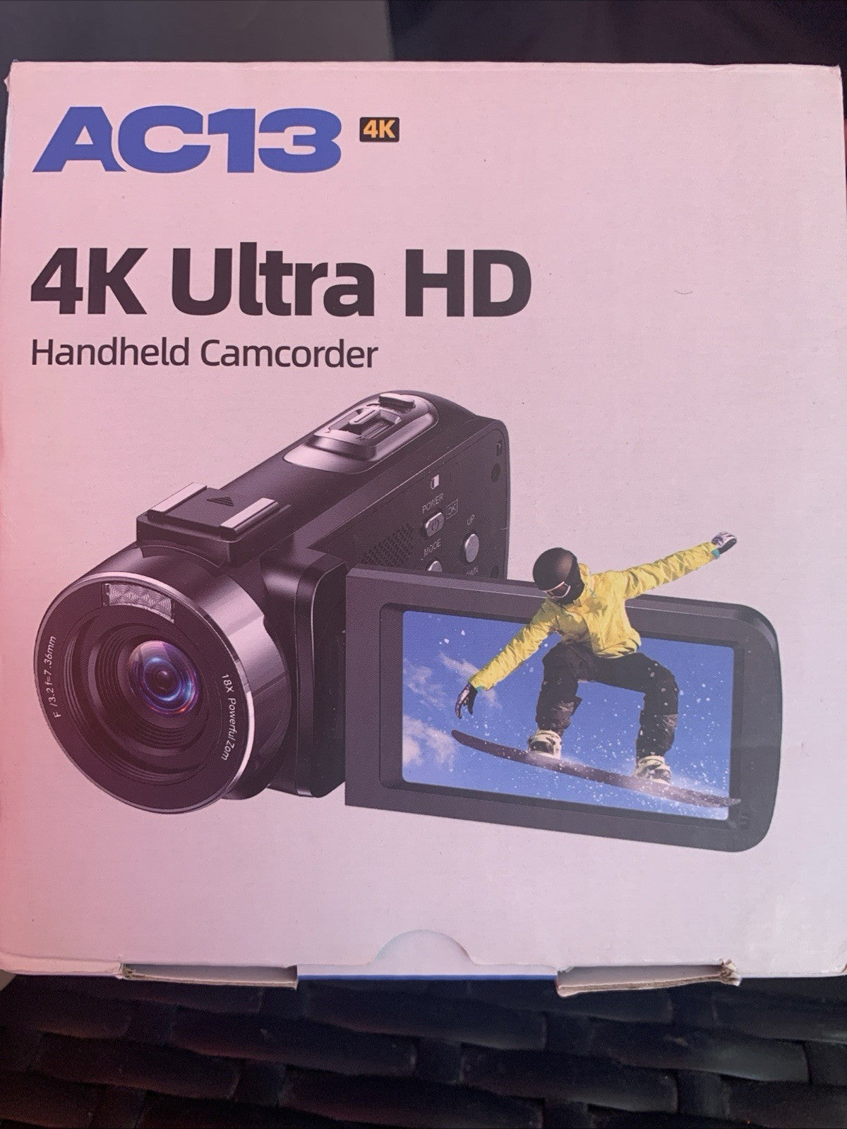 AC13 4K Ultra HD Handheld Camcorder Black ,  Two Batteries, Tested0