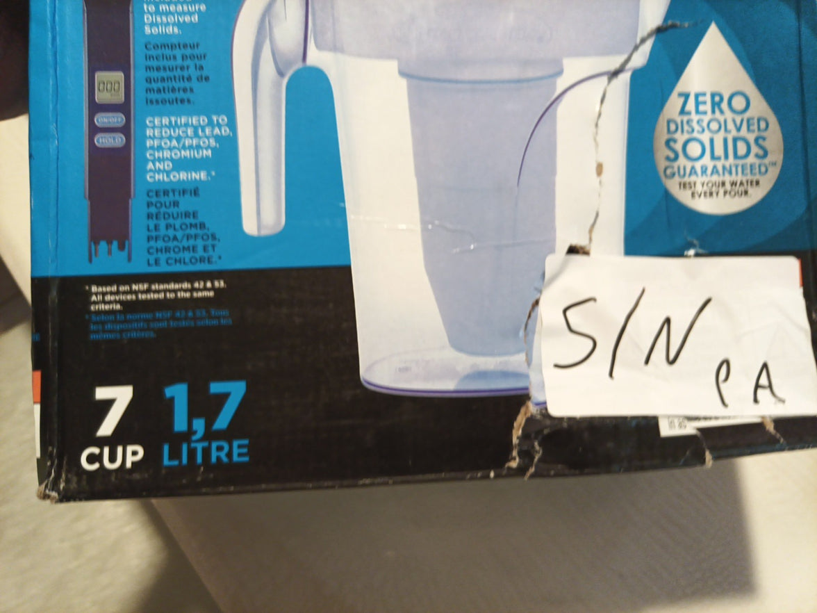 Culligan Zerowater 7-Cup - 1.7 Liter Water Pitcher - Filtration With Tester. NIB3