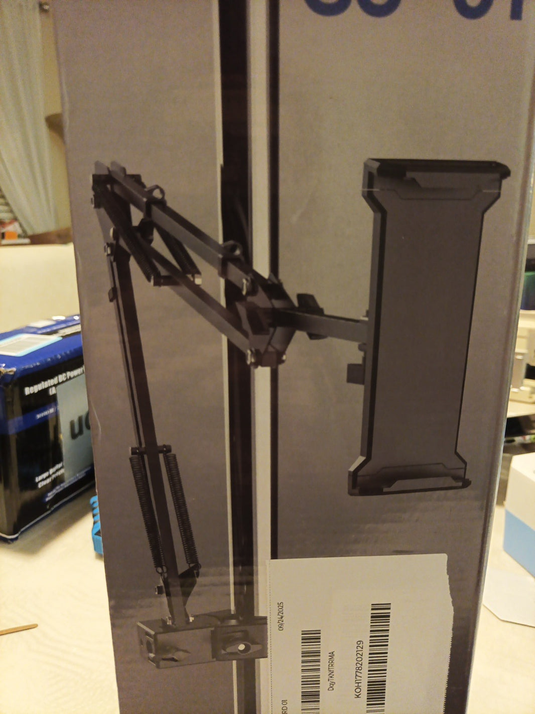 Universal Holder with Folding Long Arm Black. 1