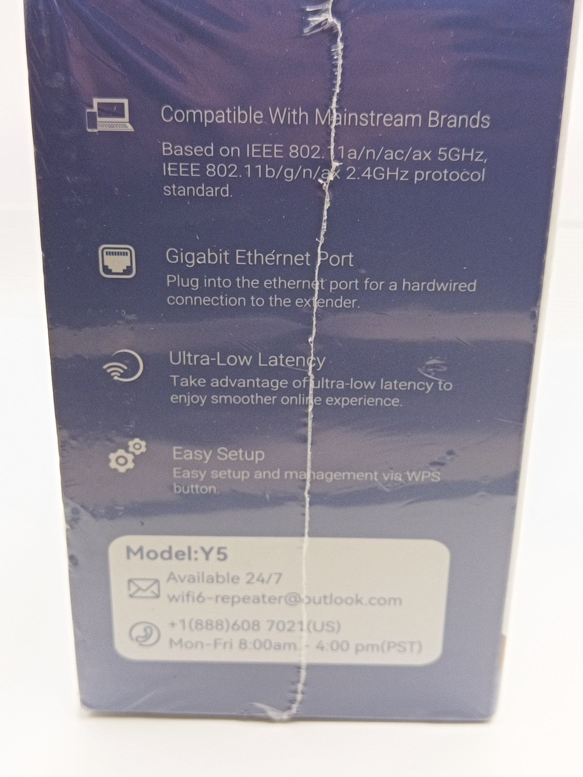 Wifi 6 Extender High Power Range Extender Model Y5 Boosts 5G Black5
