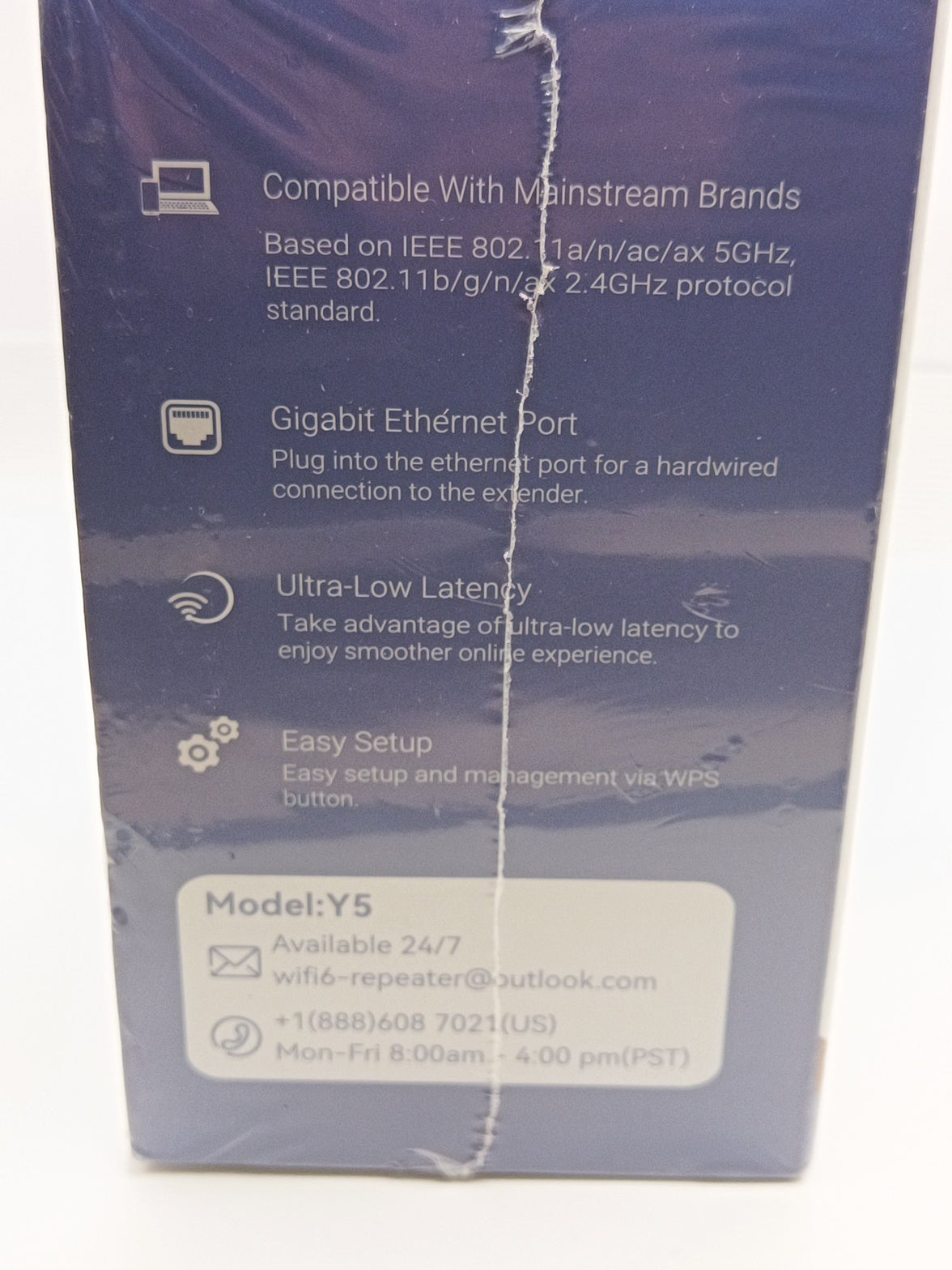 Wifi 6 Extender High Power Range Extender Model Y5 Boosts 5G Black5