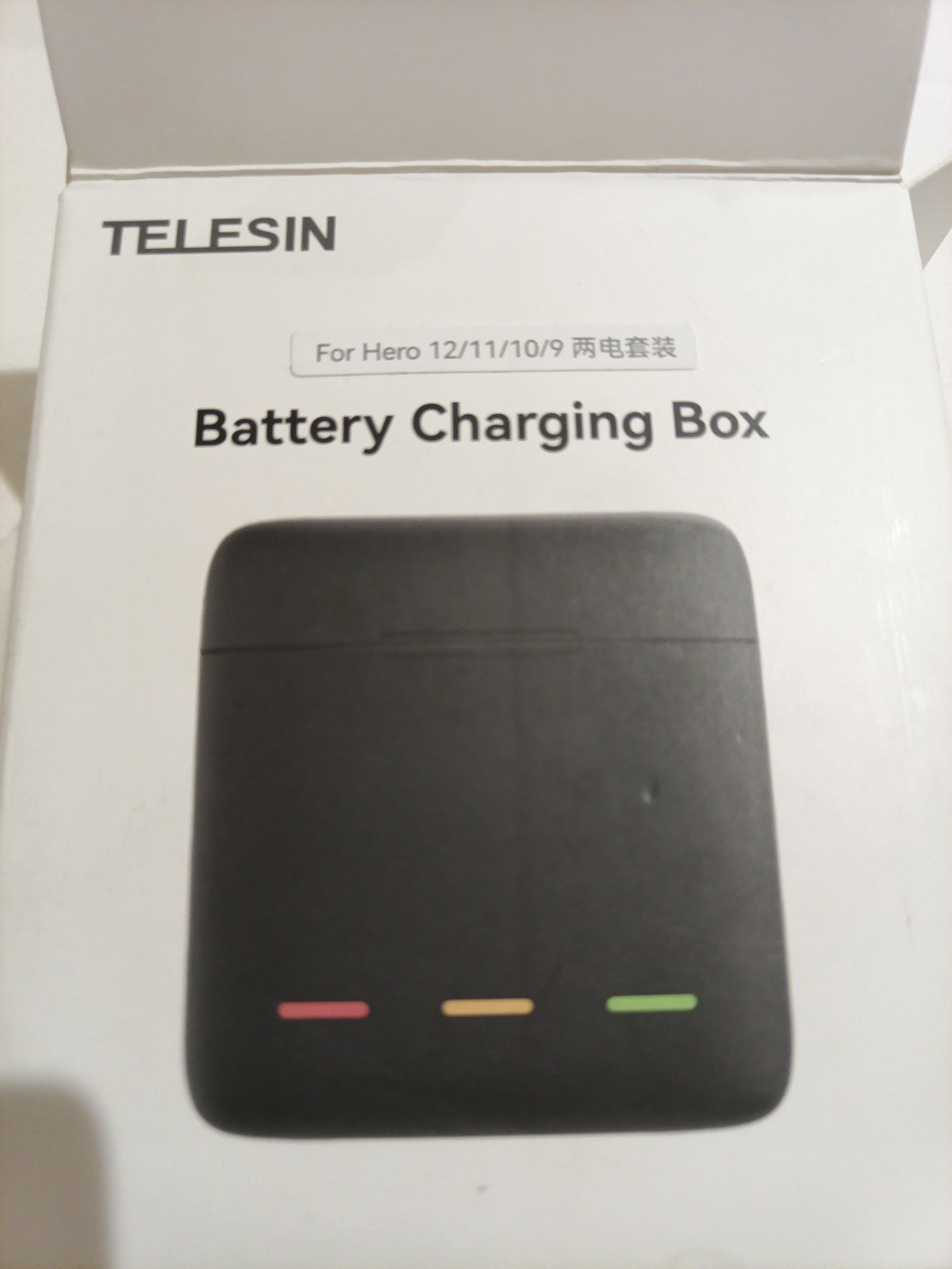 Telesin 3 Slot Per GoPro for Hero 9/10/11/12 Battery Charging Box W/2 Batteries 1