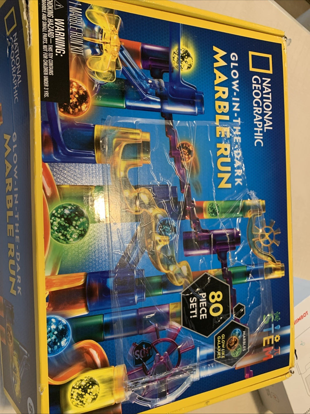NATIONAL GEOGRAPHIC Glowing Marble Run – 80 Pc Construction Set No Book0