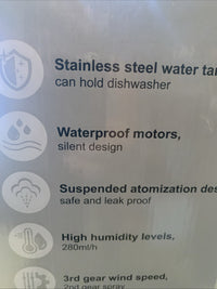 4.6L/1.2Gal Stainless Steel Humidifier for Bedroom, Top Fill Ultrasonic Cool ...2
