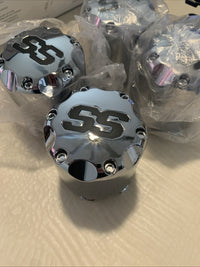 SET 4 Wheels Alloy Center Cap Push in Style Chrome SS Center Caps for Golf Cart 0