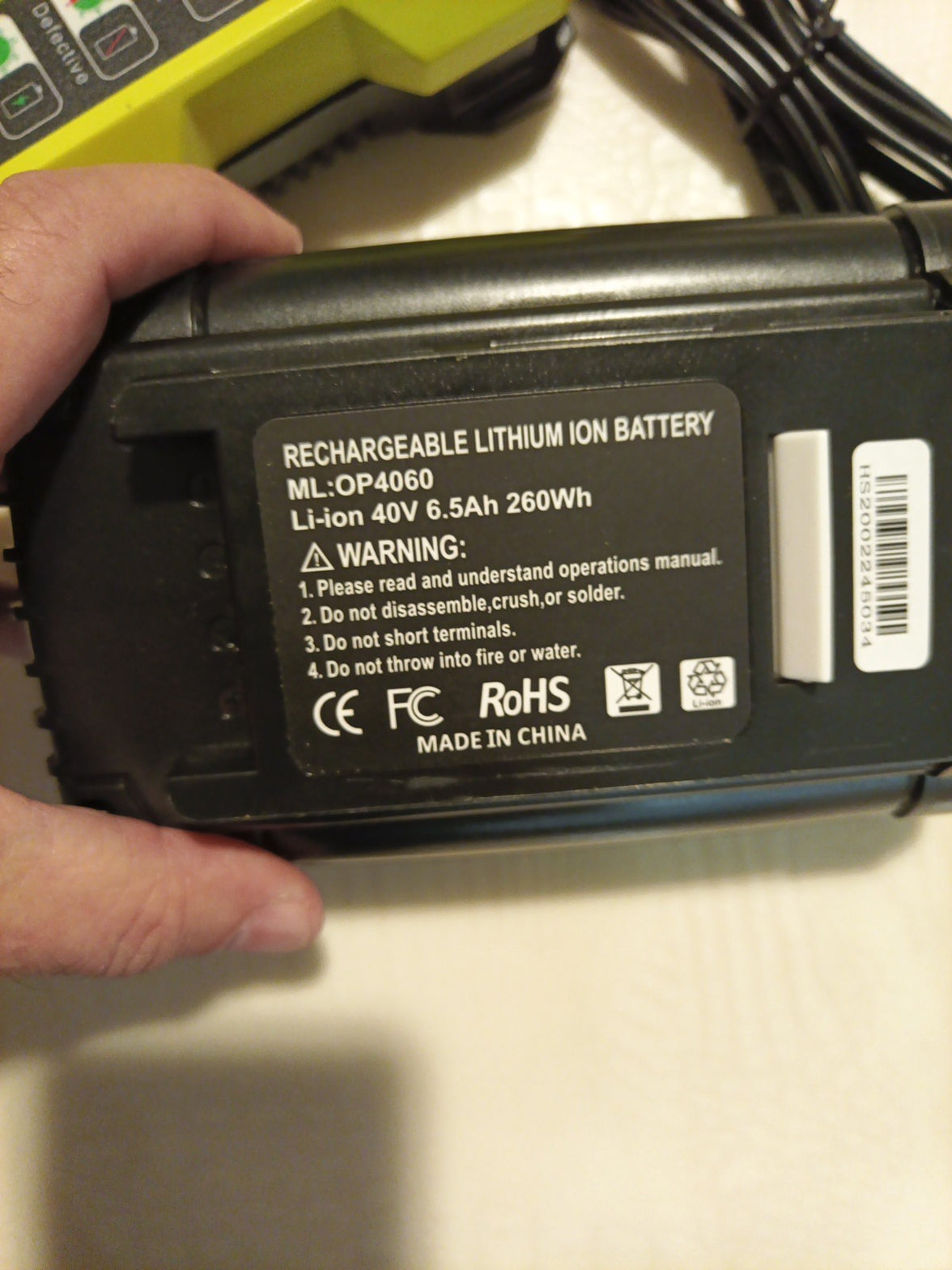 1~4x 6.0/8.0AH Battery/Charger For Ryobi 40V Lithium-Ion OP4026 OP40601 OP4050A4