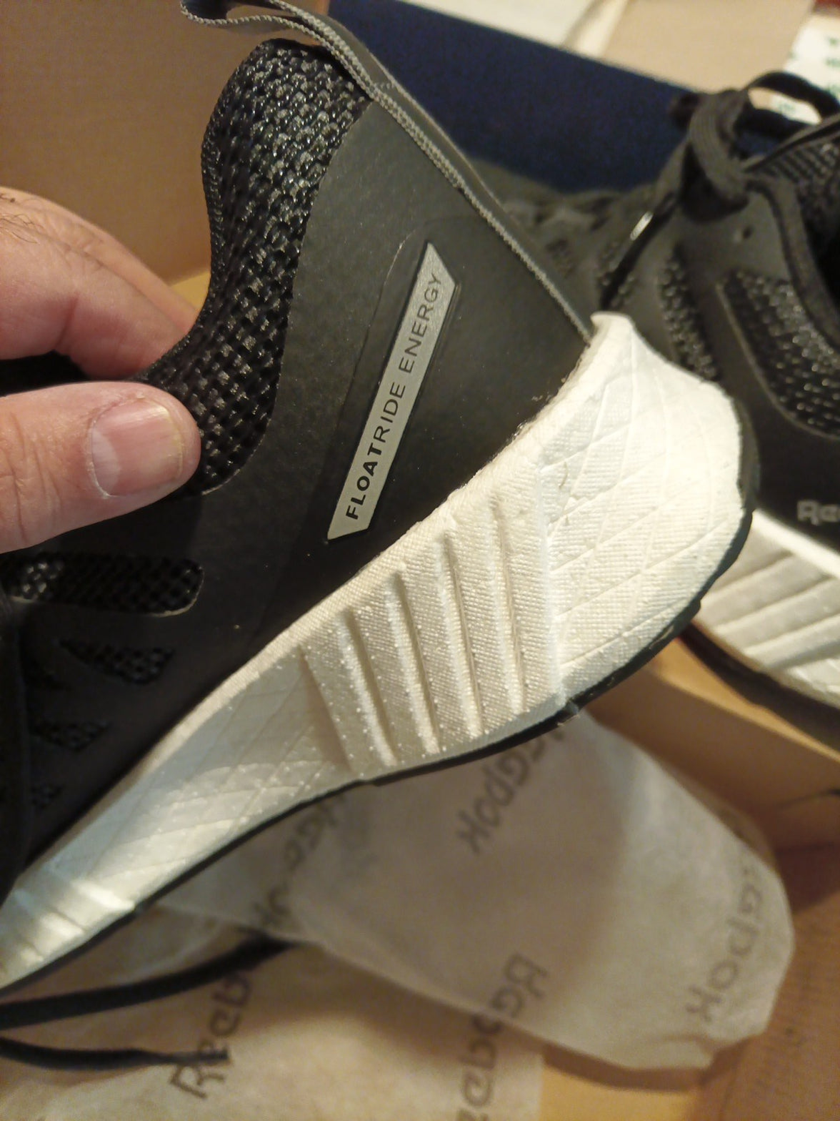 Man's Shoes Reebok Work Fusion Flexweave Cage Composite Toe, Black/White Size 9W11