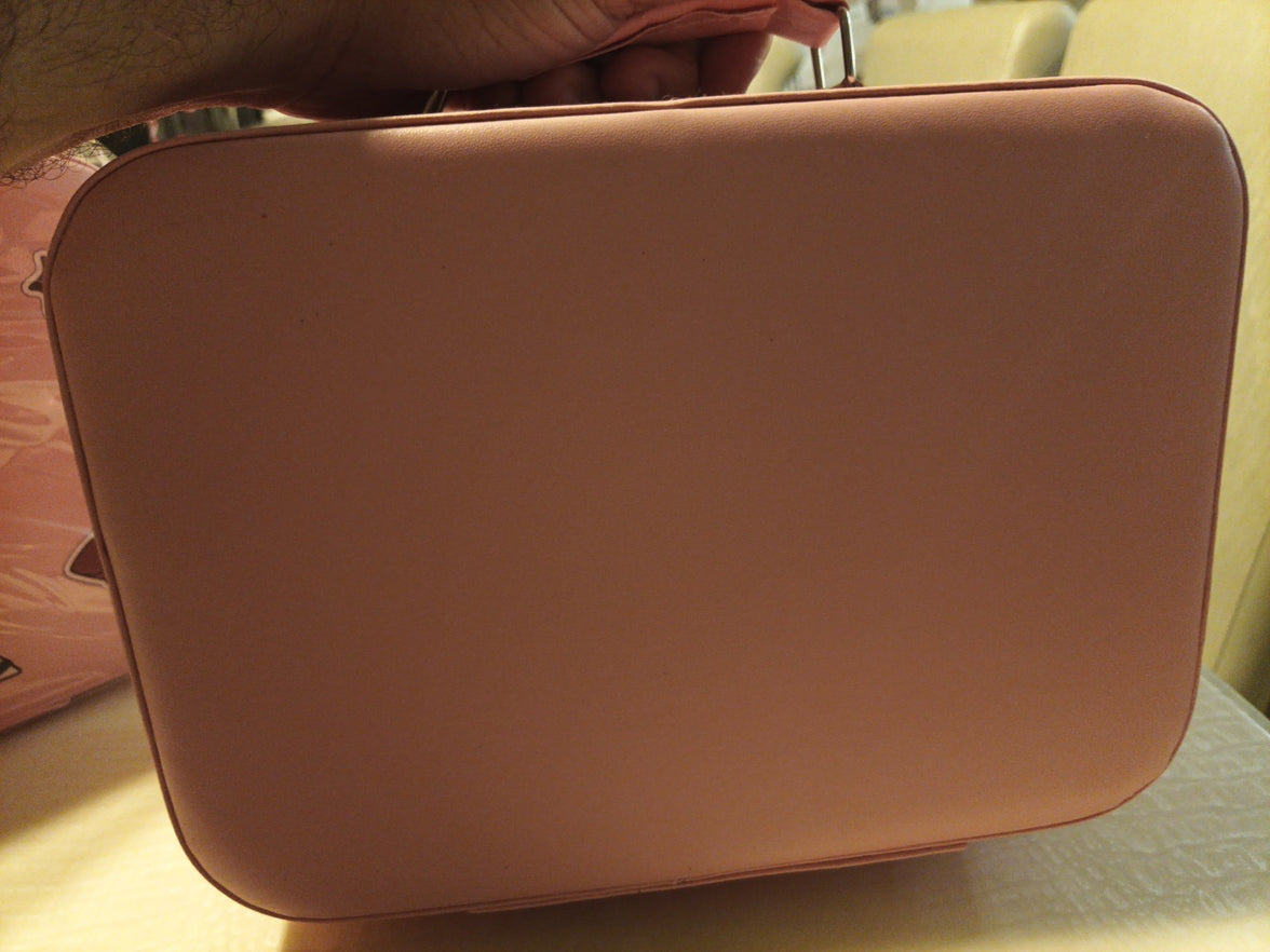 Great Quility Labubu Makeup Case W/Mirror Pink3