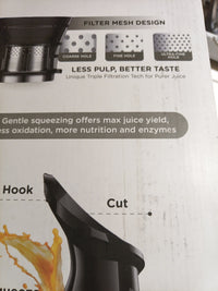 Masticating Juicer SJ-059A Grey 5.3" Wide Feed Chute Extractor Machine Whole8