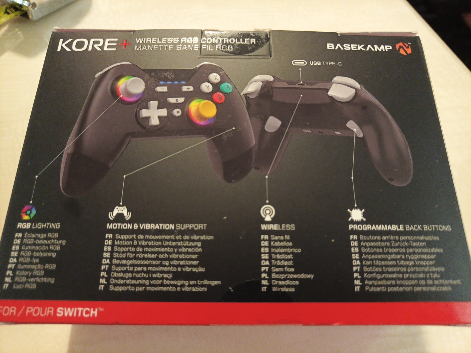 Kore + Wireless Controller for PC and Cloud Gaming with Lumectra RGB Programable5