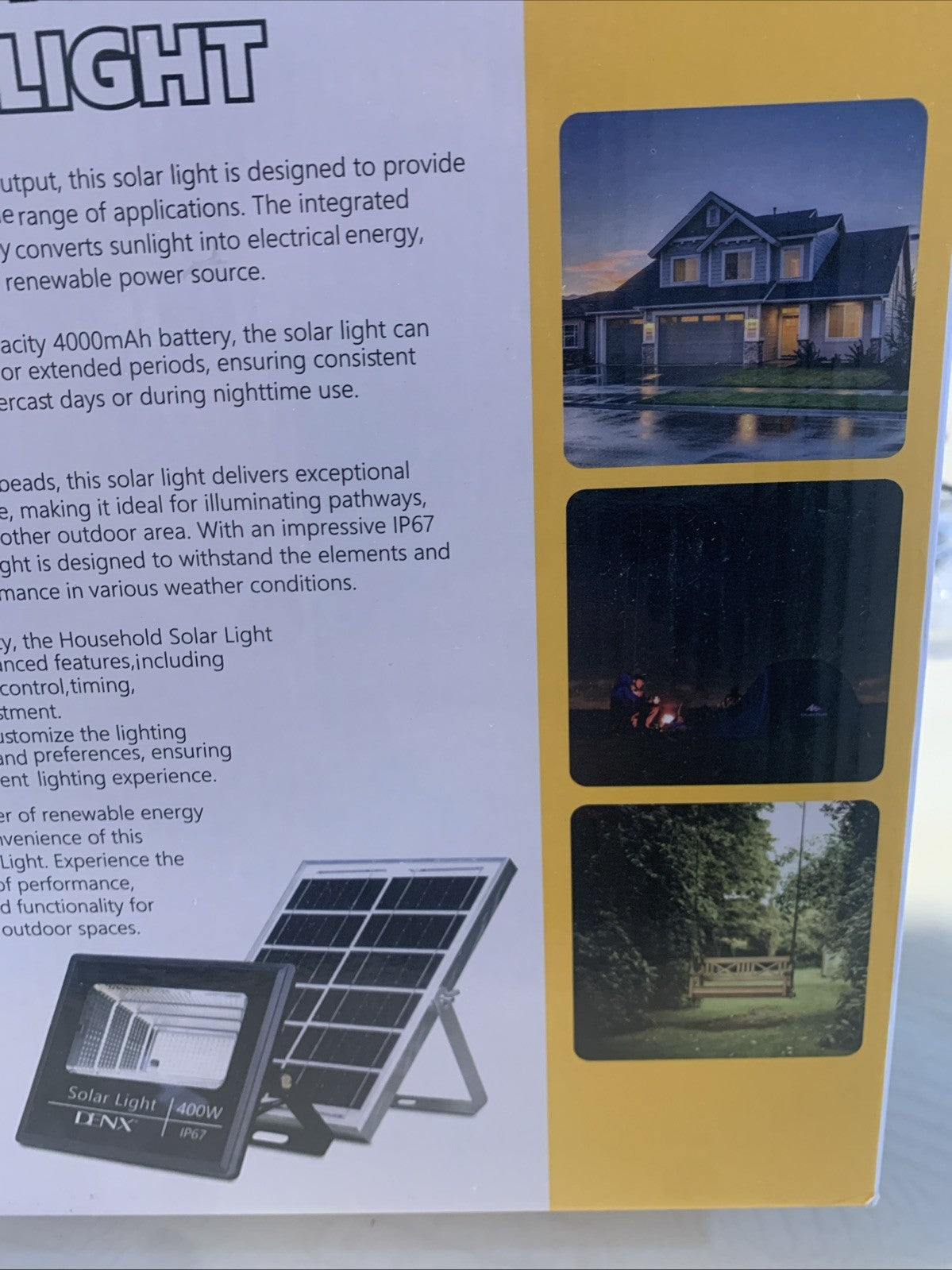 400W LED Solar Floodlight Panel Street Lights Outdoor Waterproof Remote Control7
