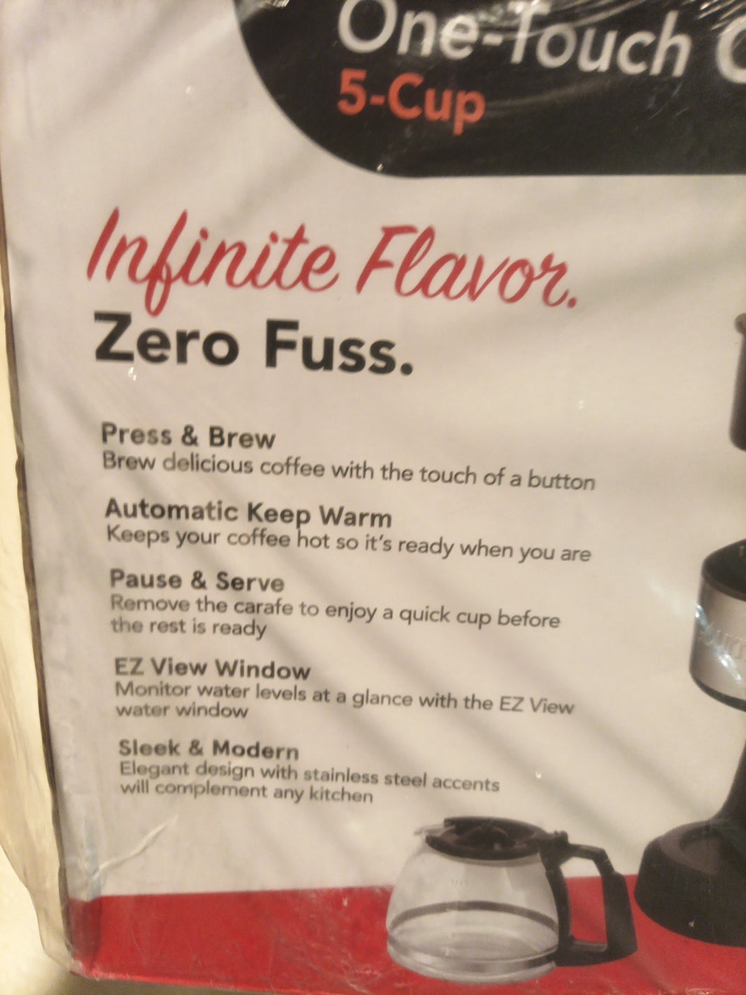 New GOURMIA 5 Cup One Touch Switch Coffee Maker with Keep Warm Pause and Brew1