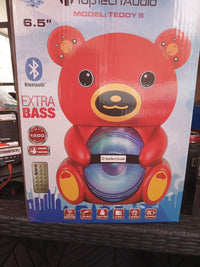Teddy Bear 1500 Watts Portable Bluetooth Multimedia Speaker with LED light Red5