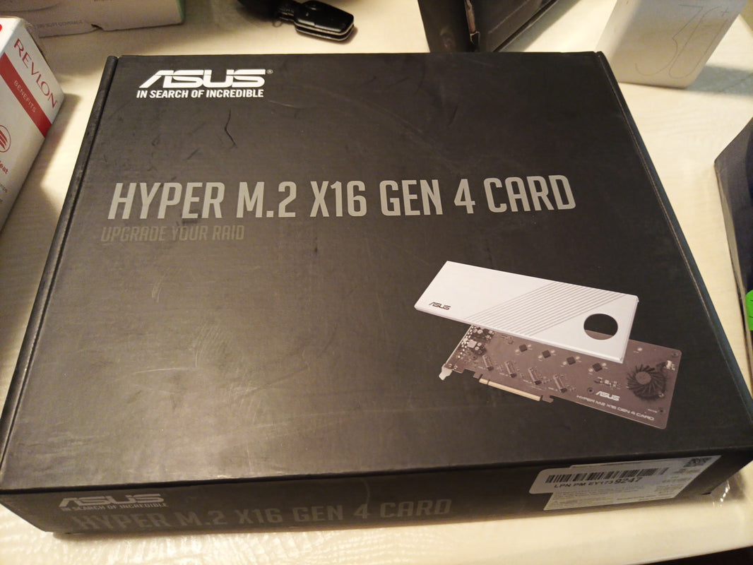ASUS Hyper M.2 x16 Gen 4 Interface Cards/Adapter Internal - Open Box, New0