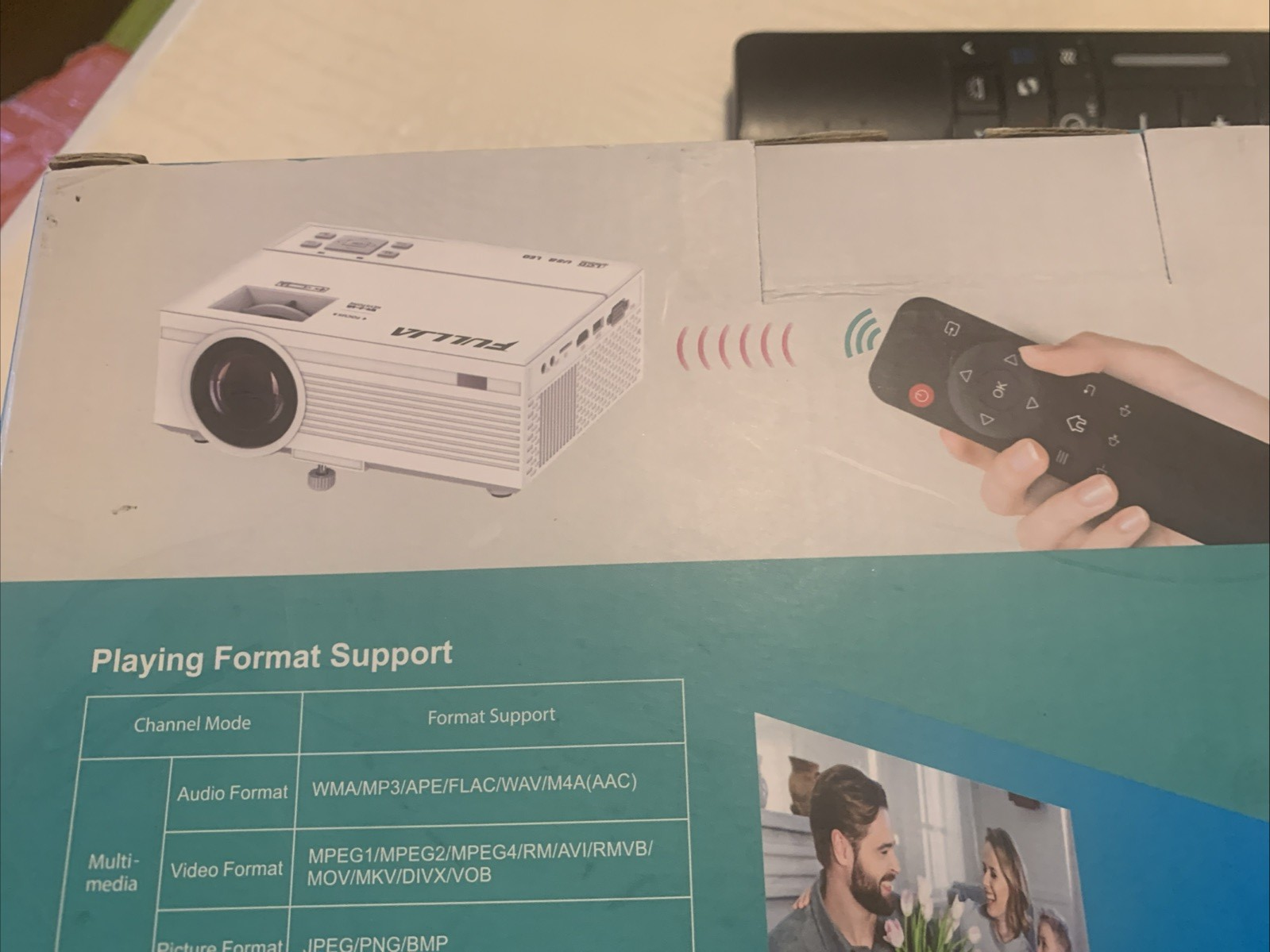 Fullja Mini Projector HD HDMI USB AV Home Theater Portable Video Projector6