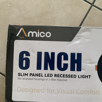 Amico 12 Pack 6 Inch Slim Panel LED Recessed Lights 5CCT 2700K-5000K  3