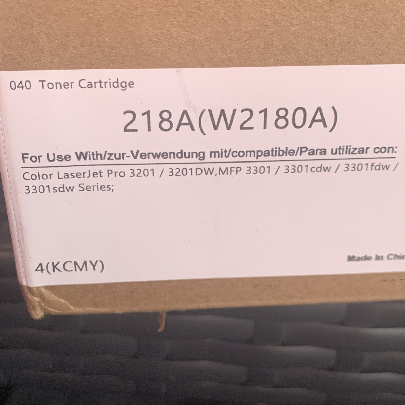 4PK 218A Toner Cartridge With Chip Compatible for HP Color Pro 3201 Pro MFP 33012