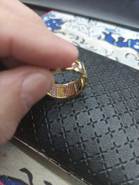 14k Dip Cuban Style Ring With CZ Diamonds Size 10, Beautiful Design 6