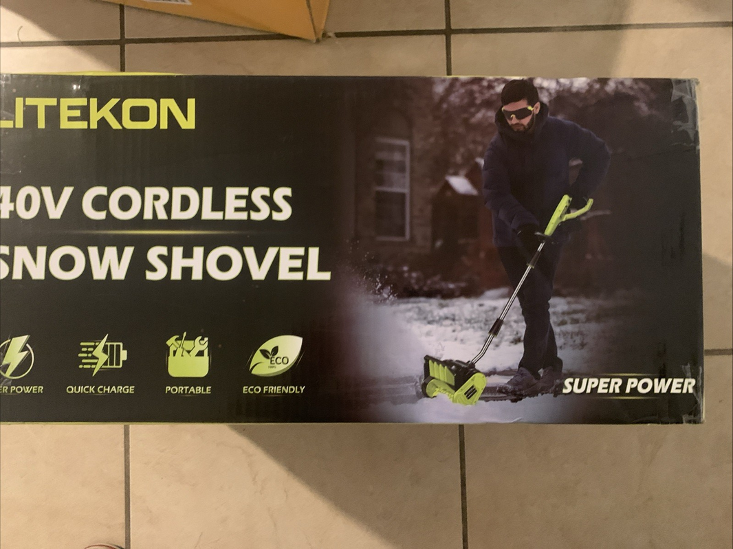 Litekon 40V Brushless Cordless Snow Shovel 13" 2x4Ah Green1