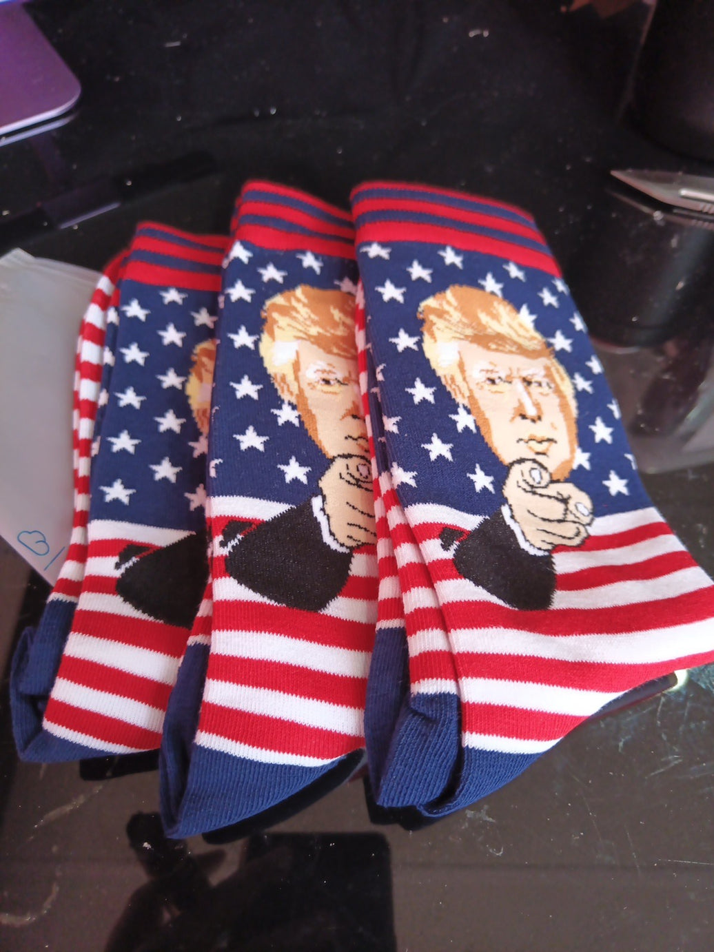 Trump Socks One Size New Stripe Patriotic 3 Pack.0