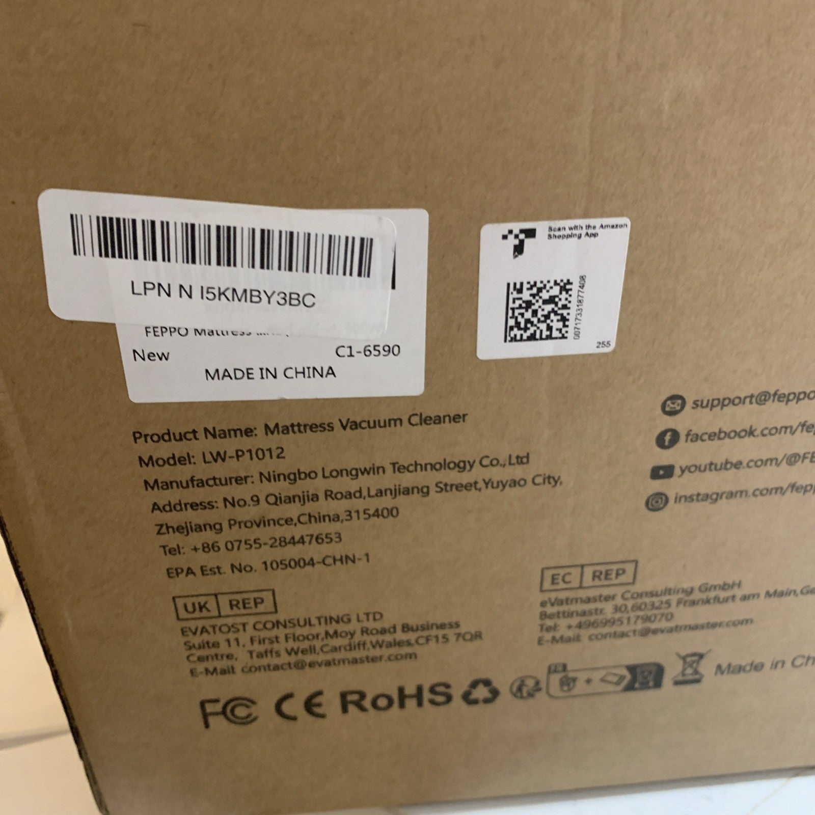 FEPPO Mattress Vacuum Cleaner, 16Kpa Bed Vacuum Cleaner with 253.7nm UV-C Lig1