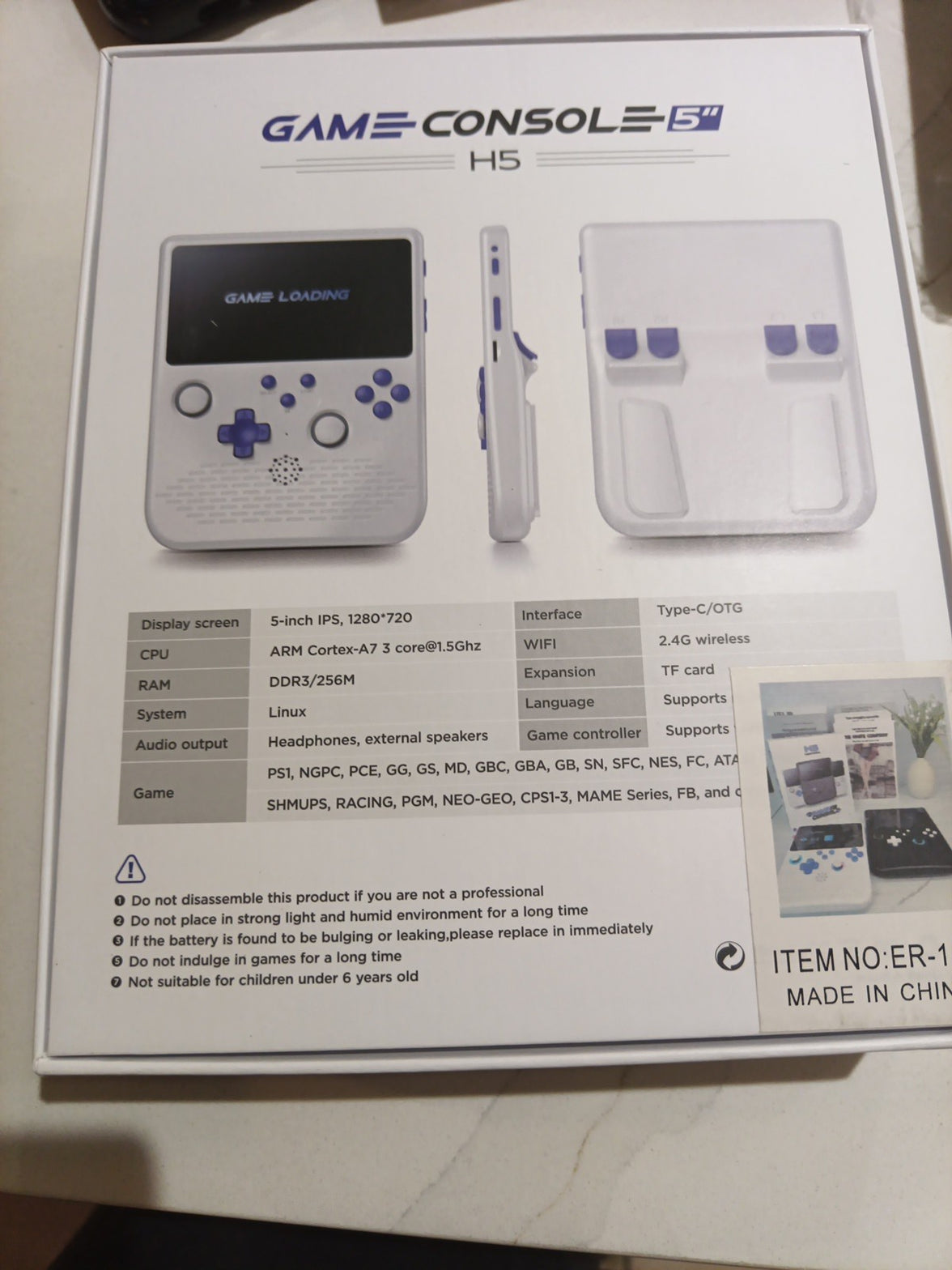 H5 5.0" HD IPS Screen Open Source Linux System Retro Handheld Video Game Console2
