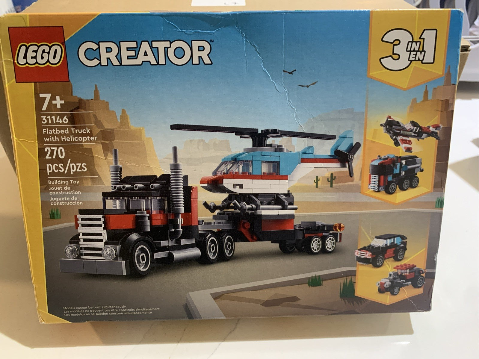 lego creator 3 in 1 Flatbed Truck With Helicopter - New In Box0