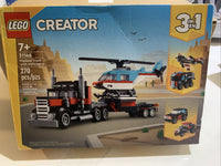 lego creator 3 in 1 Flatbed Truck With Helicopter - New In Box0