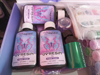 HeyClear UV Resin Kit with Light -200g Crystal Clear, Hard Resina UV Light Fast6