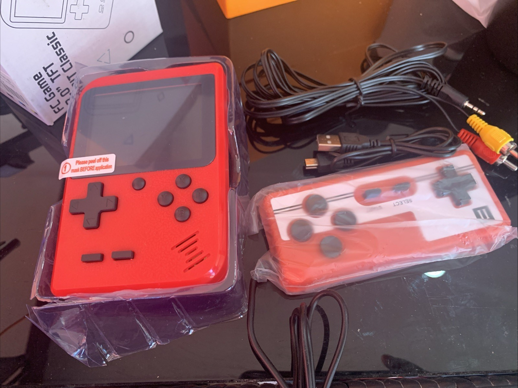 Game Box PLUS 500 In Handheld Game With Controller RED IN COLOR, Has 500 Games0