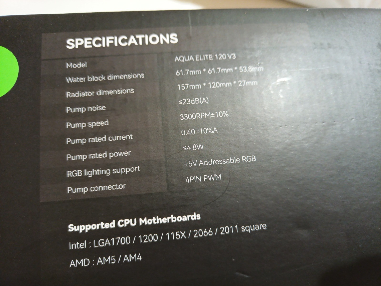 Aqua Elite 120 V3 AIO CPU Cooler, 120mm Liquid Cooling, ARGB PWM Fans, Intel ...8