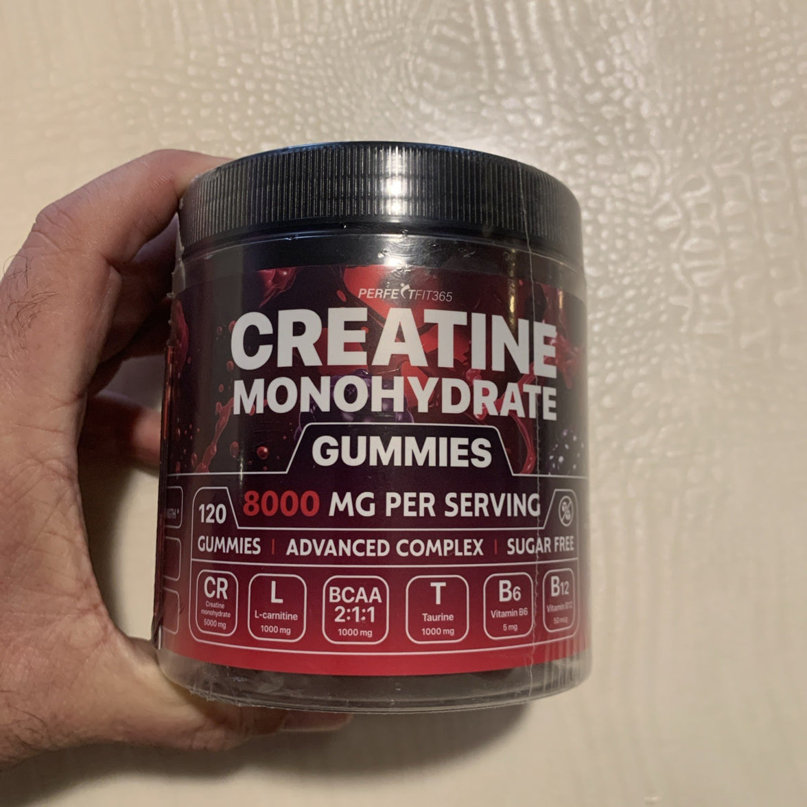 Creatine Monohydrate Berry Gummies Complex 8000mg w L-carnitine 120 Ct Exp 1/270