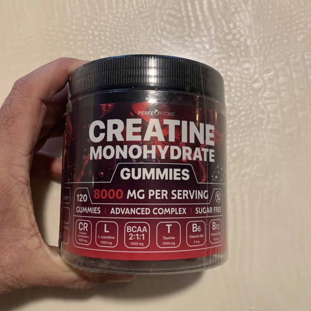 Creatine Monohydrate Berry Gummies Complex 8000mg w L-carnitine 120 Ct Exp 1/270