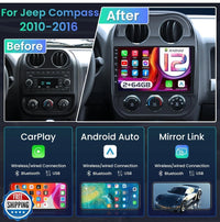 [4Core+64GB] Car Radio Stereo for Jeep Compass Patriot 2010-20161