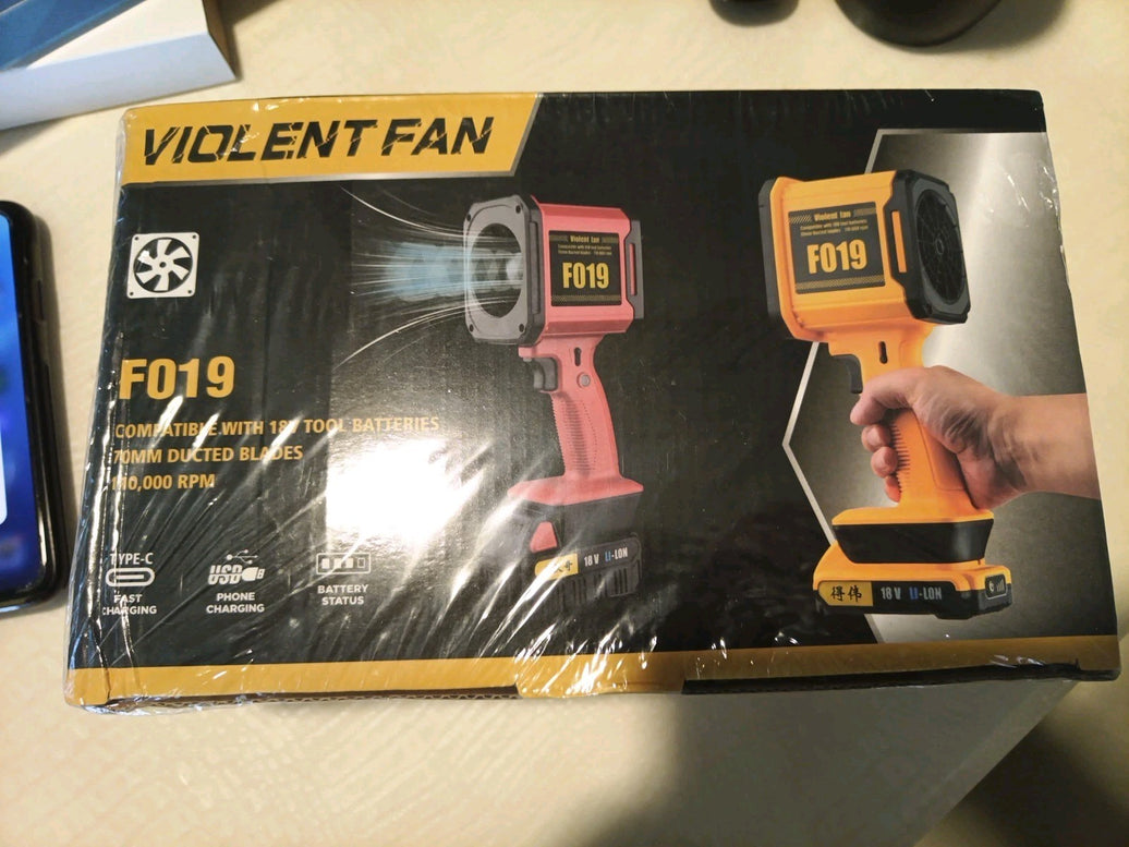 Turbo Fan, Violent Fan F019 Handheld Blower Utility 18V Battery Axial 70mm 0