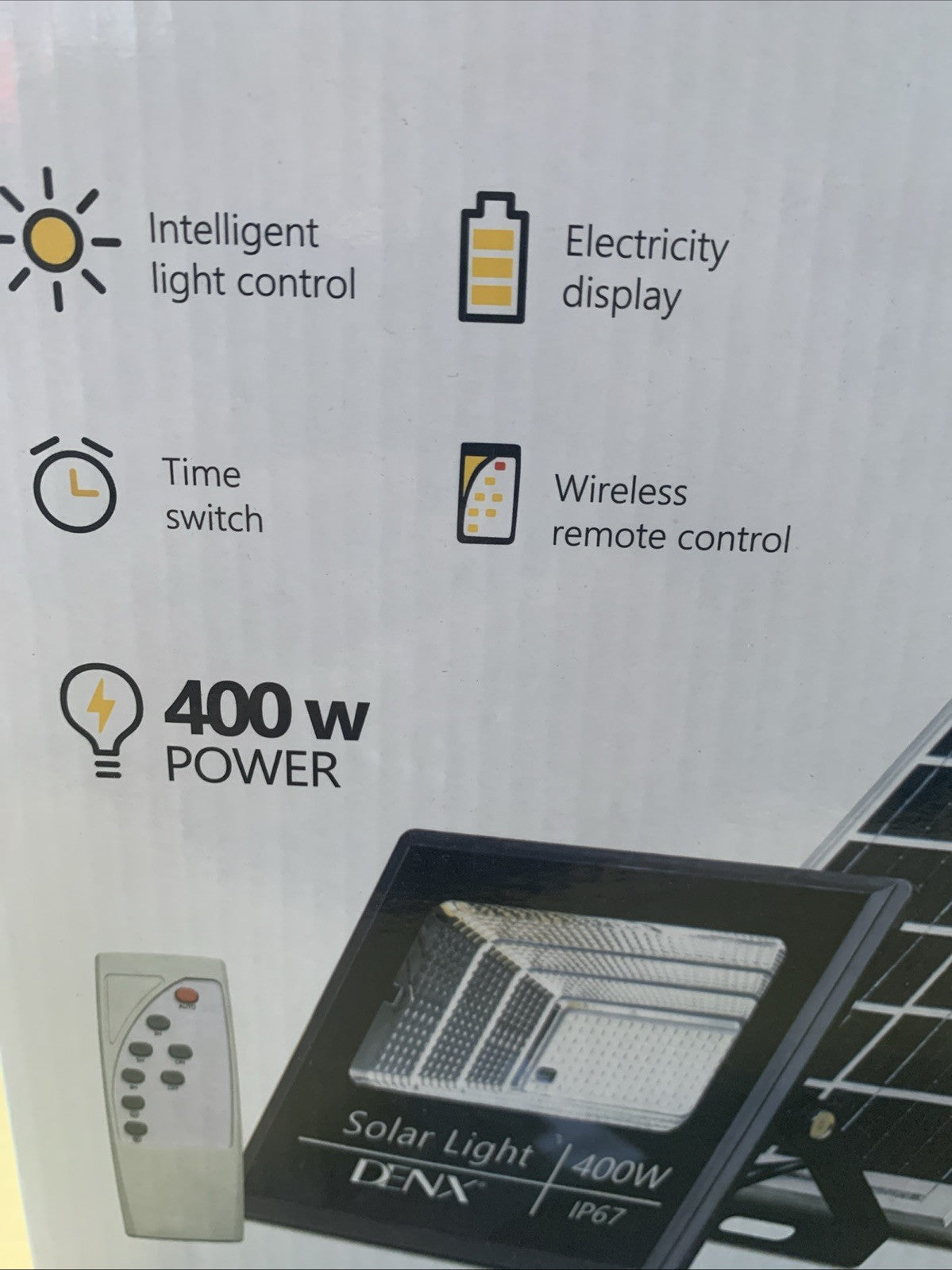400W LED Solar Floodlight Panel Street Lights Outdoor Waterproof Remote Control1