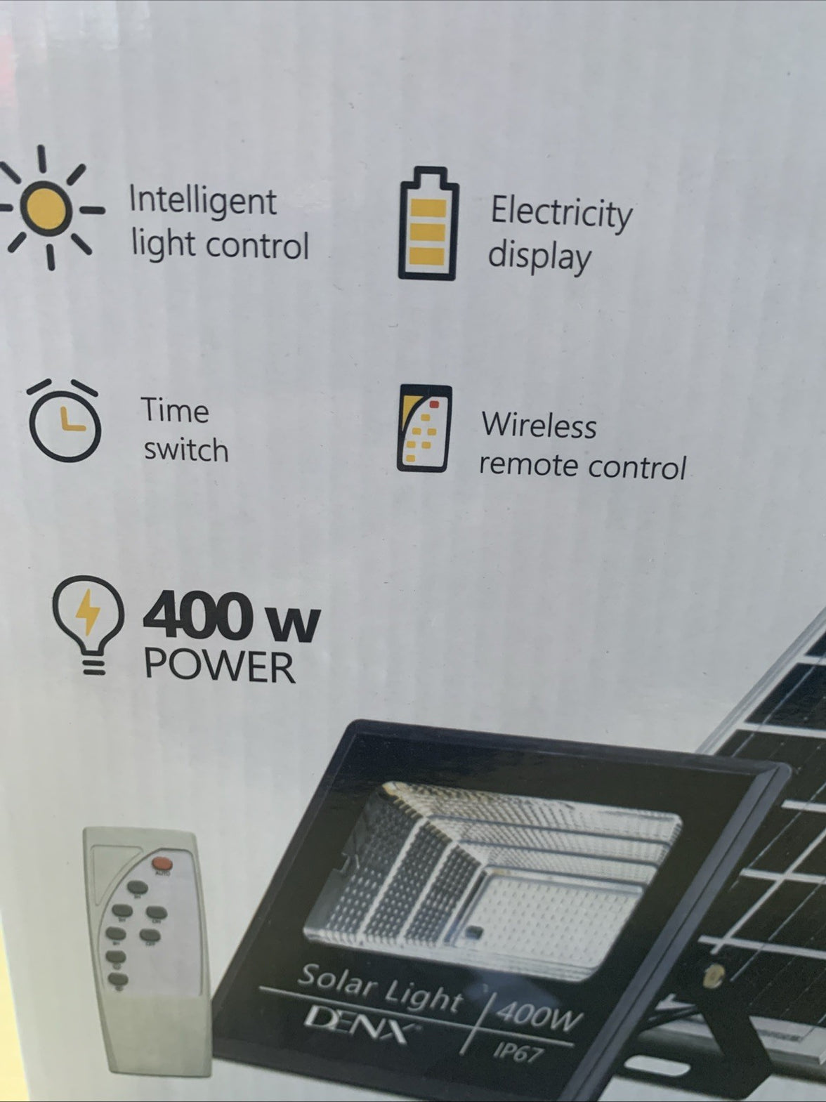 400W LED Solar Floodlight Panel Street Lights Outdoor Waterproof Remote Control1