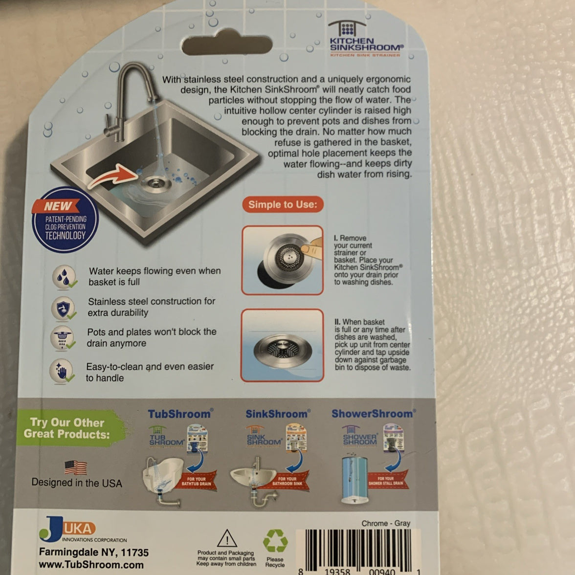 Kitchen SinkShroom® Revolutionary  Anti-Clog KITCHEN SINK STRAINER *NEW*3