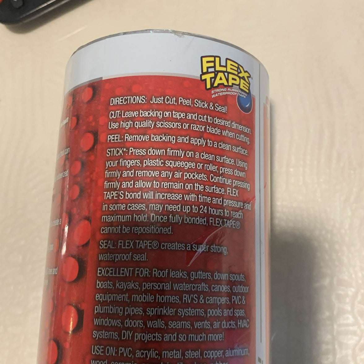 Flex Seal Tape 12 in x 10 ft Clear Original Thick Flexible Rubberized Waterproof14