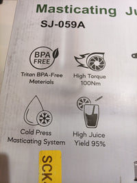 Masticating Juicer SJ-059A Grey 5.3" Wide Feed Chute Extractor Machine Whole1