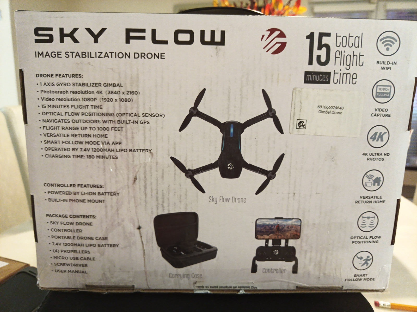 Vivitar Black Sky Flow 4K Aerial Camera Drone Image Stabilization App Controller4